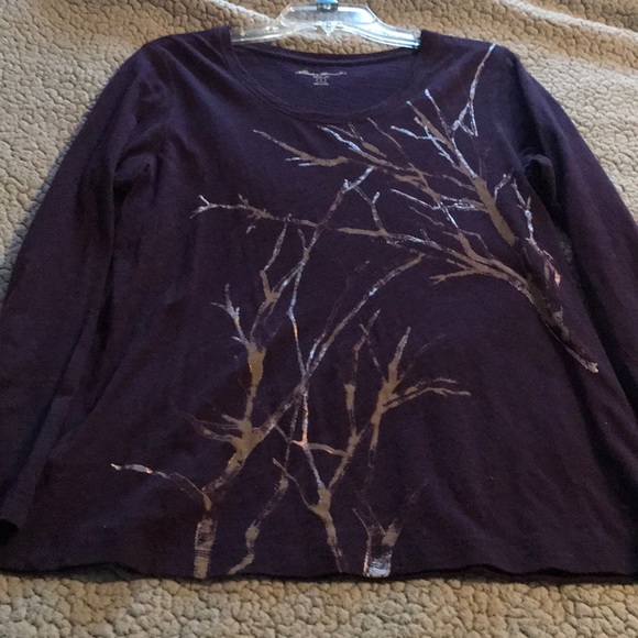 Eddie Bauer tree print long sleeve shirt - Picture 1 of 5